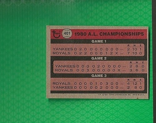 1981 Topps George Brett Kansas City Royals Championships #401 💥💥🎆 EXMT+ - Picture 2 of 2