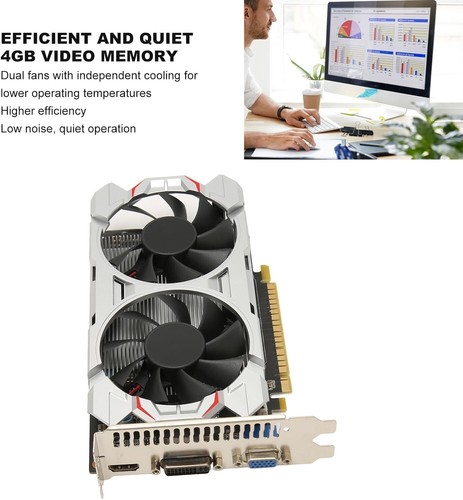 4GB Graphics Card, DDR5 128bit Gaming Graphics Card with Dual Cooling Fan, PCI E - Picture 5 of 10