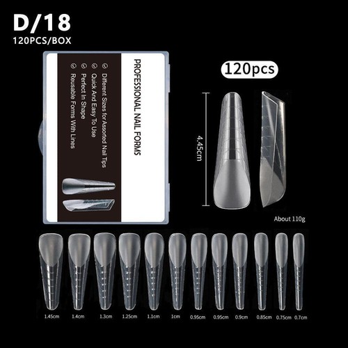 120pcs Poly Dual Forms Nail Gel Quick Building Mold Tips U7O4 Too Nail L1S0 E2N2 - Picture 23 of 29