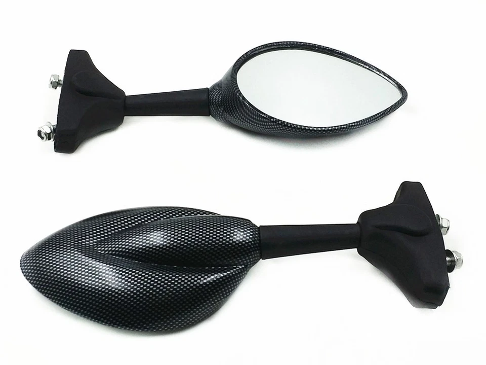 Espejos retrovisores laterales deportivos de carbono para carreras para Triumph Ducati Daytona 600 750 Foto 2 de 4