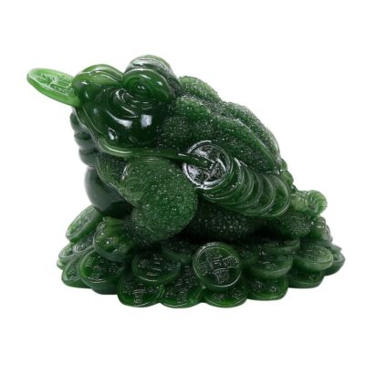 PT Pacific Trading Fengshui Green Toad on Coins Statue