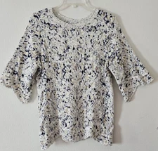 Solitaire by Ravi Khosia Women's Floral Embroidered Top Medium Boho Blouse