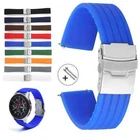 Silicone Watch Strap 18 20 22 24 Deployment Buckle Waterproof Rubber Watch Band