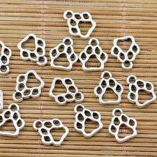 100pcs tibetan silver color hollow footprint design charms EF1407