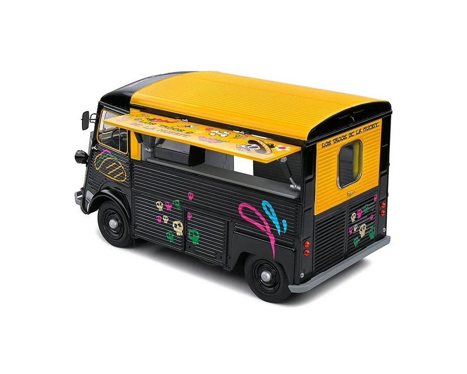 SOLIDO 1969 CITROEN TYPE HY LOS TACOS DE LA MUERTE 1/18  BLACK YELLOW S1804819 - Image 2 of 2