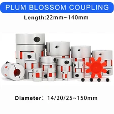 Aluminium Shaft Coupler Flexible Plum Spider Jaw Coupling Stepper Motor 14~105mm