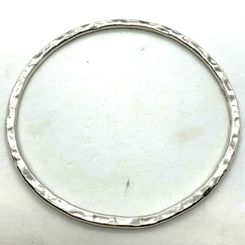 Brazalete de plata esterlina martillado a mano artesanal 10g 7.1" aro - Imagen 5 de 6
