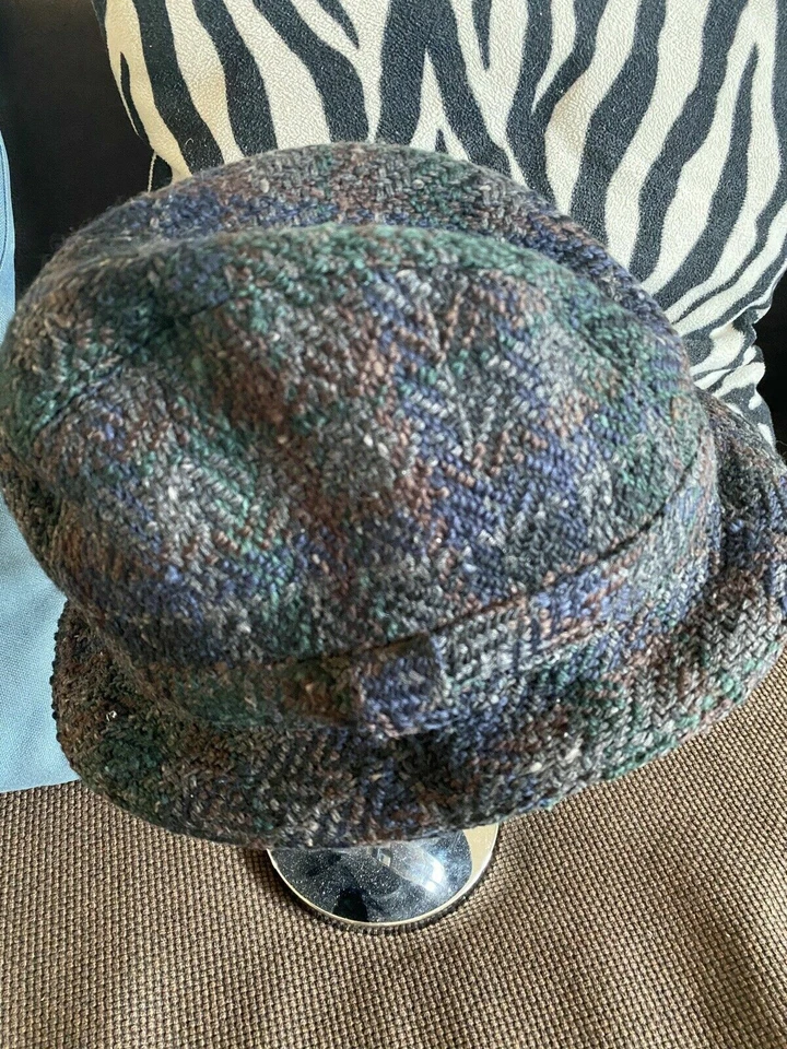 Auténtica Gorra Prada Lana Seda Tweed Multicolor Cubo Netaporter Talla L Foto 2 de 4