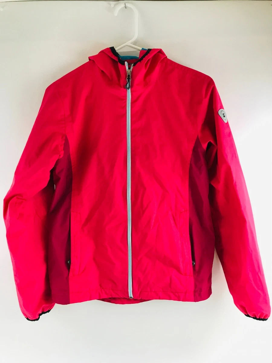 Killtec Jacket Womens 14 Sky Blue Pink Rain Jacket with Hoodie