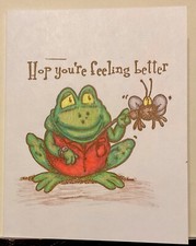 Handmade Frog Shirt Mosquito Get Well Thinking Of You Birthday Greeting Card