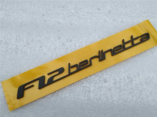Ferrari F12 Rear Emblem Badge “F12 berlinetta” Black Color 1 Piece Brand New - Picture 2 of 6