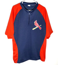 St Louis Cardinals Jersey Shirt | Official 1/4 Zip Baseball Promo | Mens XL