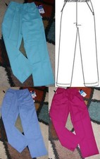Crest Woman Elastic Waist Scrub Pant W/ 2 Pockets Relaxed Leg Sz XS S