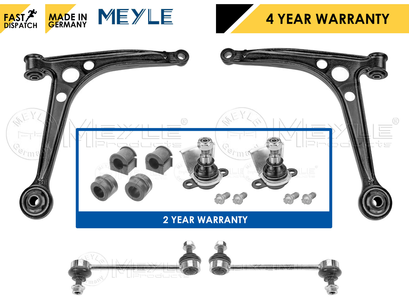 FOR SHARAN ALHAMBRA GALAXY FRONT LOWER CONTROL ARMS BALL JOINTS LINKS D BUSHES