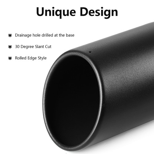 3.5" Inlet 5" Outlet 12" Long Bolt On Diesel Exhaust Tip Black Stainless Steel - Bild 6 von 9