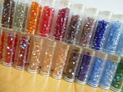 Tube of Gutermann Faceted Glass Beads 4mm or 6mm- Choose Colour from the List - Image 1 of 4