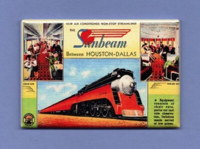 SOUTHERN PACIFIC POSTER *2x3 FRIDGE MAGNET* TRAIN ENGINE LOCOMOTIVE SUNBEAM TRIP