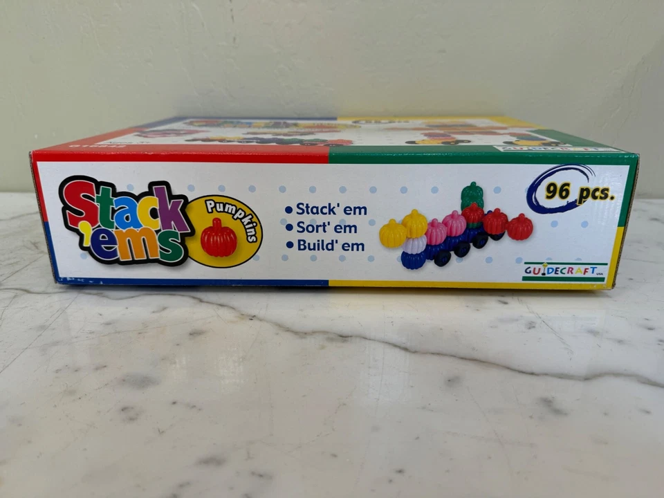 Guidecraft Stack'ems Pumpkins 96 Piece Set Building Toy - Image 4 of 4