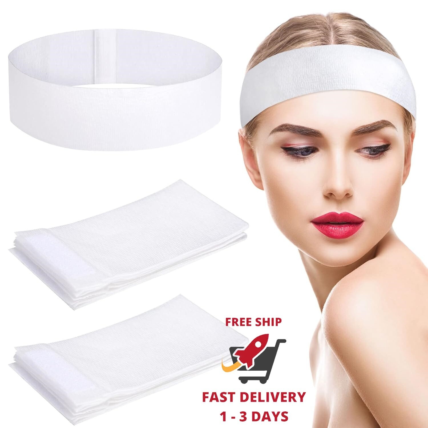 Diademas desechables de spa para mujer, 30 unidades, para el cuidado de la piel