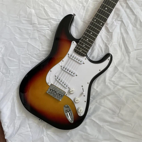 ST 3 Tone Sunburst Electric Guitar S-S-S Pickups Maple Neck Rosewood Fingerboard