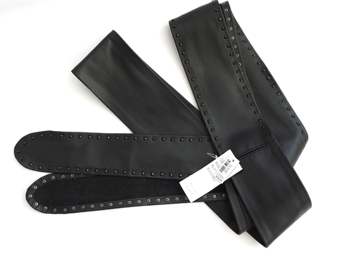 WHBL Soft Studded Obi Belt Softest Faux Leather in Black Size XL $79 NEW NWT - Picture 10 of 13