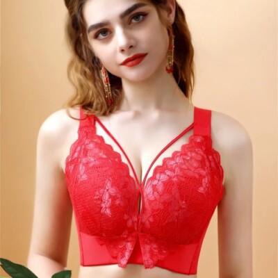 Women Plus Size Bra No Steel Ring Bra Push Up Seamless Anti-sagging Cup Bra Sexy