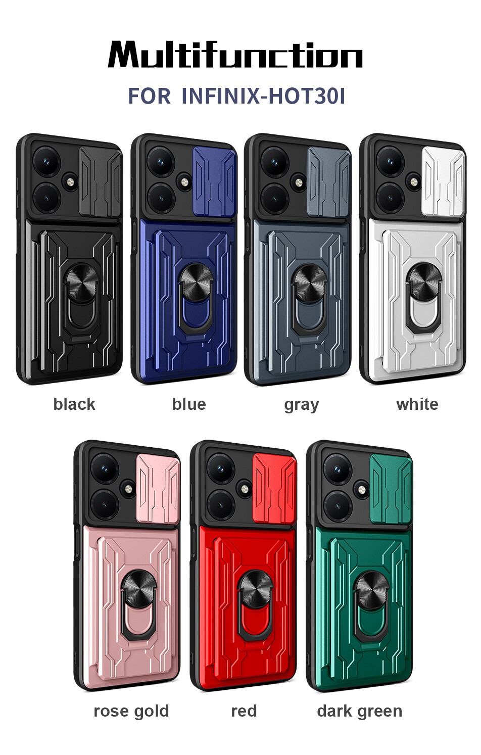 For Transsion Anti fall and anti slip invisible bracket magnetic card holder