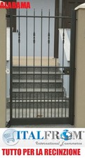 CANCELLO PEDONALE ELETTRICO RINGHIERA FERRO BATTUTO ZINCATO E VERNICIATO