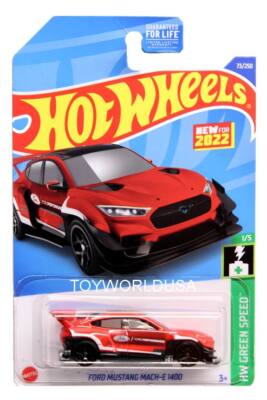 2022 Hot Wheels #73 HW Green Speed Mustang Mach-E 1400 Red