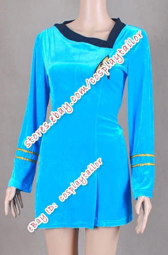 Disfraz Se Ajusta a Star Trek TOS Juegos con disfraces Uniforme de Trabajo Femenino Vestido Azul Alta Calidad Foto 4 de 4
