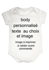 Body bébé à personnaliser prénom au choix image à valider avant commande réf 39