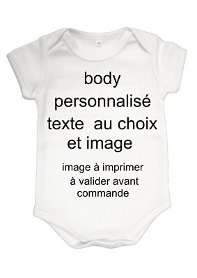 Body bébé à personnaliser prénom au choix image à valider avant