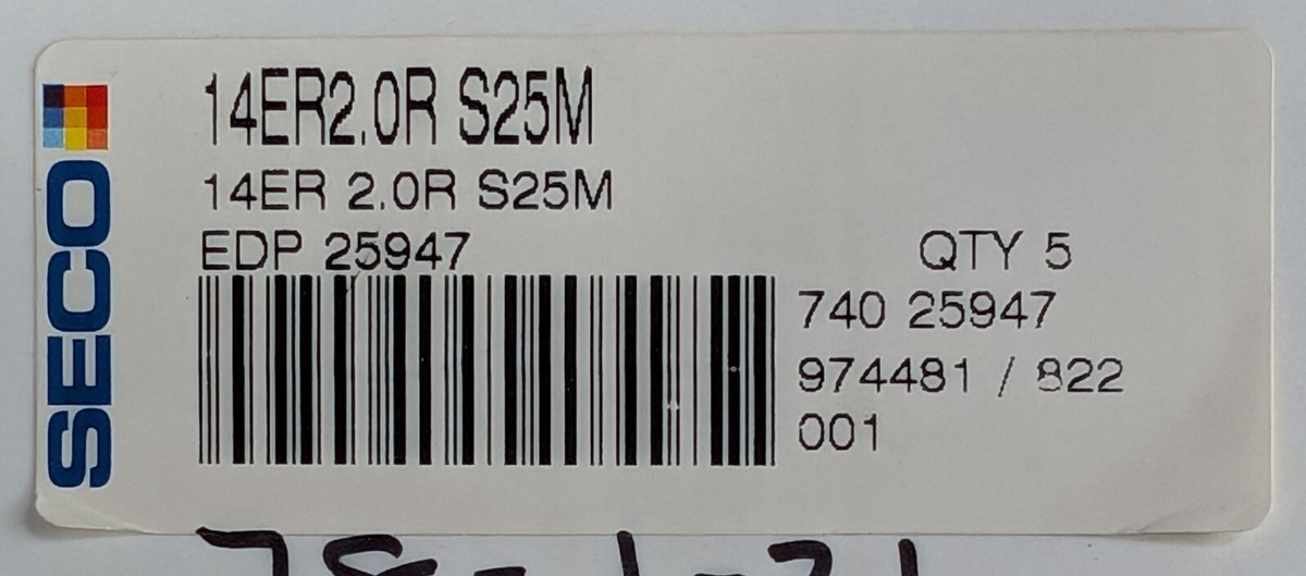 Lot of 84 NEW in Pack SECO Snap Tap 14ER2.0R Carbide Grooving