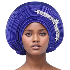 African Women Nigerian Wedding Head Cover Caps Turban Head Wrap Headwear Muslim