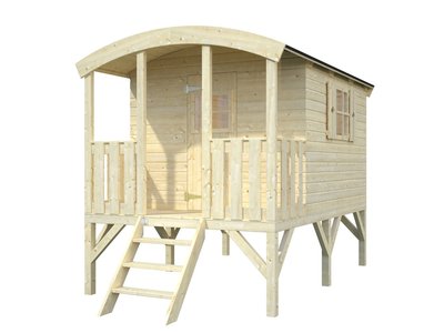 Kinderspielhaus Zirkuswagen 180 x 271 x H 223 cm Bauwagen Spielhaus Kinderhaus