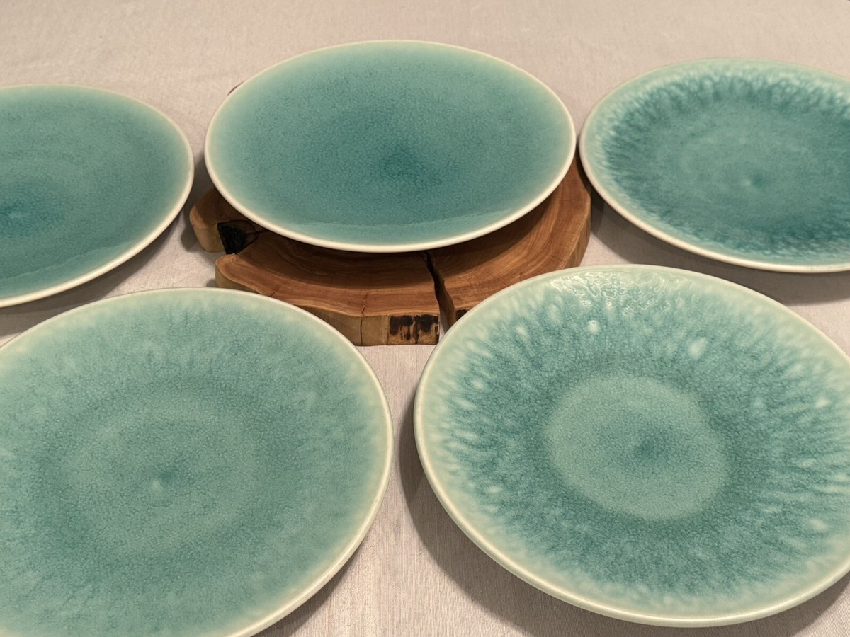 Jars France Tourron Aqua Elise 10 1/4” Dinner Plates Set Of 5 | eBay