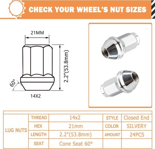 24 FORD OEM FACTORY CHROME 14X2 LUG NUTS FOR 2003-2014 F150 EXPEDITION NAVIGATOR - Picture 3 of 7
