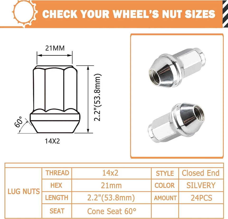 24 tuercas Ford OEM CROMADAS DE FÁBRICA 14X2 PARA NAVEGADOR F150 EXPEDITION 2003-2014 Foto 3 de 4