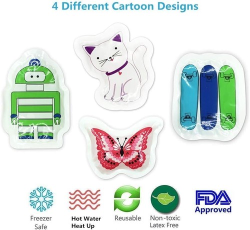 WORLD-BIO Kids Ice Pack for Boo Boos Injuries, Reusable Children'S Fun Cartoon - Picture 4 of 8