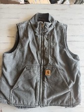 Carhartt V33 GVL Sherpa Lined Duck Vest Gray Men  s Large L Workwear USA