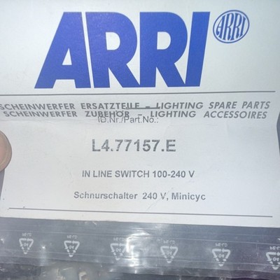 ARRI L4.77157.E IN-LINE POWER SWITCH COMPLETE for ARRI Junior 300, 650, 1000 NEW