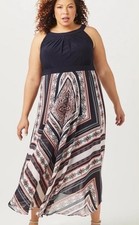Sandra Darren Halter Maxi Dress Geometric Print size 20W