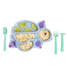 Plate Made in USA Dinnerware Set, Blue Turtle Plate Divided Suction Plate...
