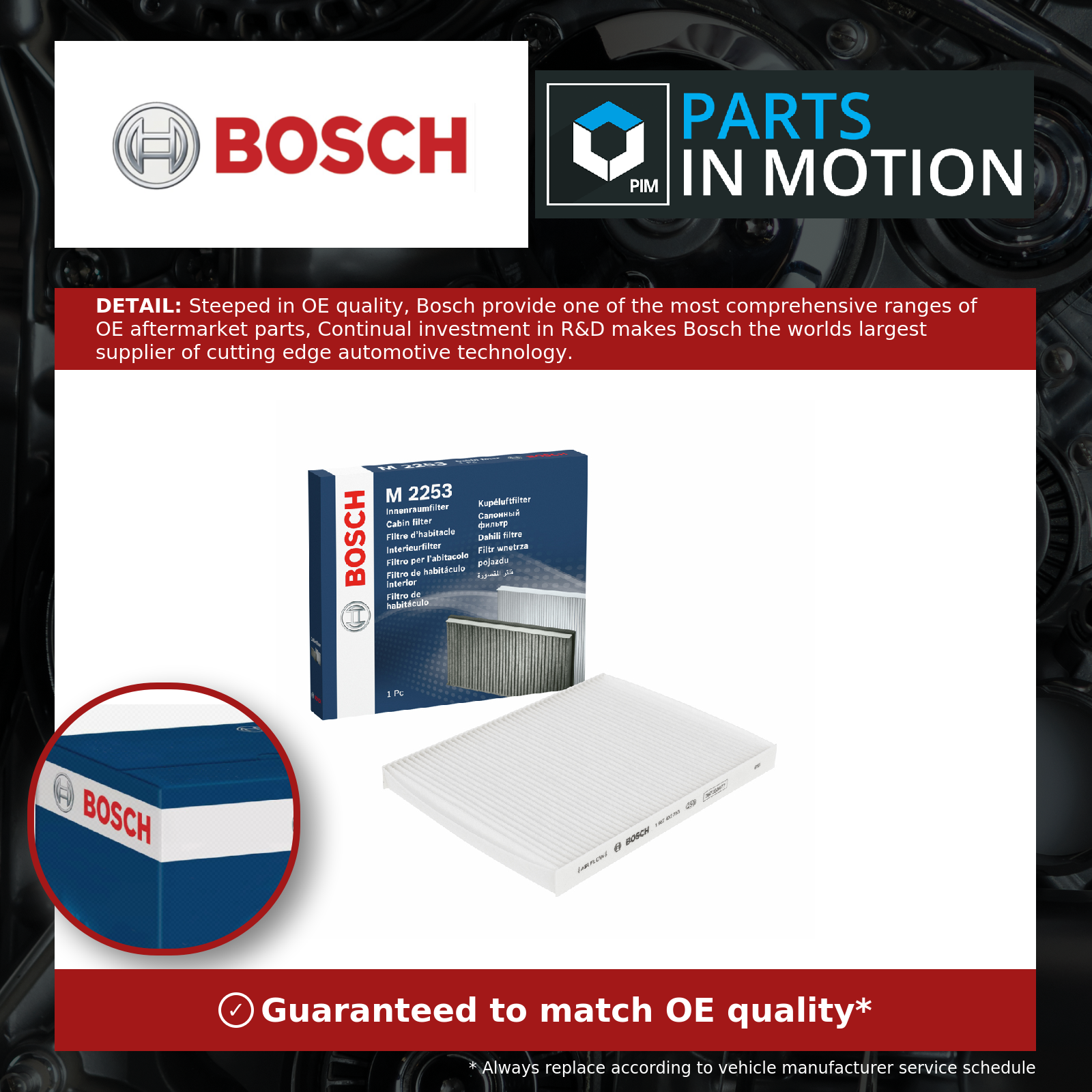 Genuine Bosch Interior Particulate Cabin Pollen Filter - 1987432253 - Image 6