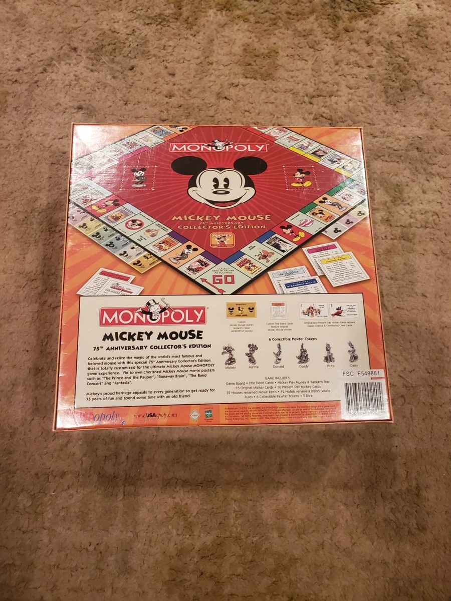 MONOPOLY Mickey Mouse 75th Anniversary Collector's Edition Board