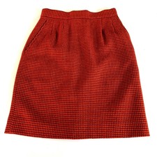Vintage J.Crew women s houndstooth rust brown wool mini skirt
