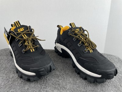 CAT Caterpillar Intruder Black Leather Rubber Chunky Shoes P723901