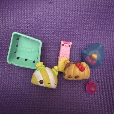 Lot of 6 Rubber Num Noms Colorful Fun Cover Caps Tops + Figures