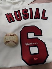 Stan Musial Autographed/Signed Cardinals  Jersey & Baseball Stan The Man Inc.