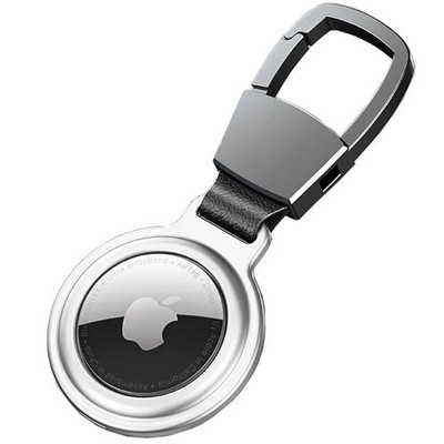 Handyhülle für AirTag MSVII Case Cover Futeral Etui Hülle Tasche Silber